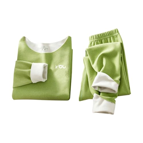 Kids Boys Girls Soft 𝗣ajamas Set 𝐒leepwear 𝐏js Fleece Sweatshirt Long Sleeve 2 Piece Cotton (Green, 18-24 Months)
