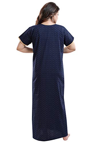 Image of TRUNDZ Women's Pure Cotton Nighty with Zip and Pocket