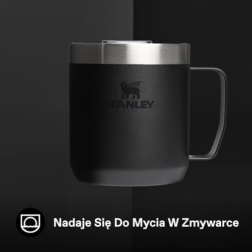 Stanley 1913 Classic Legendary Kubek Kempingowy 0.35L Black 2.0 - Kubek z izolacją próżniową - Kubek biwakowy ze Stali Nierdzewnej - Kubek termiczny Bez BPA - Do Mycia w Zmywarce