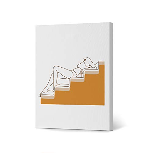 HB Art Design Minimalist One Line Art Bohemian Woman on