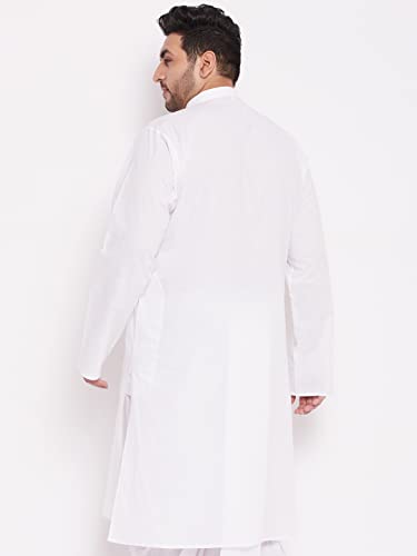 Image of VASTRAMAY Men's Plus White Cotton Kurta | Classic Fit | Elegant Ethnic Wear for Weddings & Festive Celebrations and for Independence Day