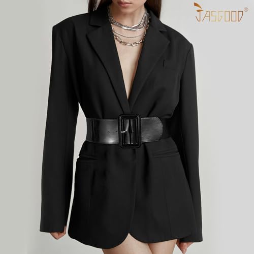 JASGOOD Women Wide Stretchy Belt Vintage Elastic Waist Belt for Dresses Fashion Ladies Waist Belt with Square Buckle3