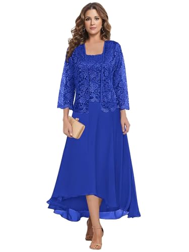 2 Pieces Mother of The Bride Dress for Wedding Chiffon Lace Formal Dress for Women