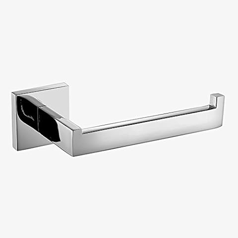 Wellsum Modern Silver Wall Mounted Toilet Roll Paper Holder Tissue Holder Square Base 304 Stainless Steel Chrome Polished Cover