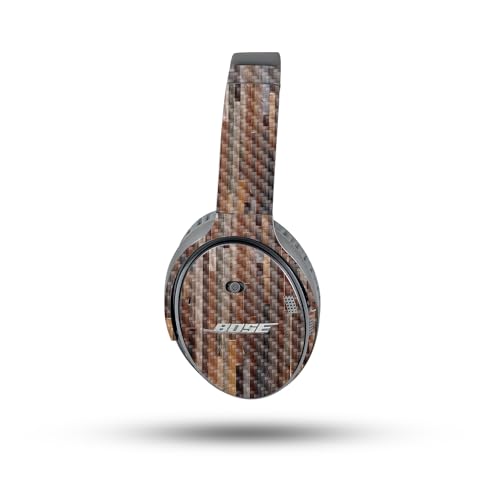 Image of MightySkins Carbon Fiber Skin Compatible with Bose QuietComfort 35 II Headphones - Woody | Protective, Durable Textured Carbon Fiber Finish | Easy to Apply, Remove, and Change Styles