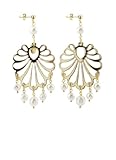 Lunghezza orecchino 9 cm Orecchini Chandelier Conchiglia Plexi Specchio E Seta Perla