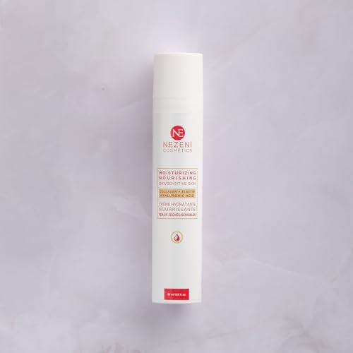 Nezeni Crema Hidratante Facial Colageno Nutritiva | 10 Principios Activos | Aumenta Producción de Colágeno | Crema Facial Nutritiva Para Pieles Secas y/o Sensibles BAJA EN CONSERVANTES