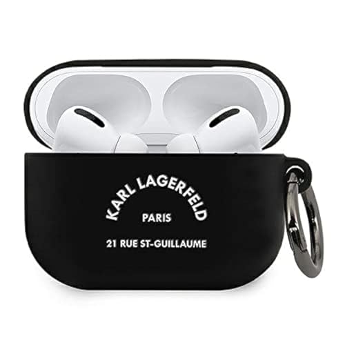 Karl Lagerfeld KLACAPSILRSGBK - Cover per AirPods Pro, in silicone, colore: Nero