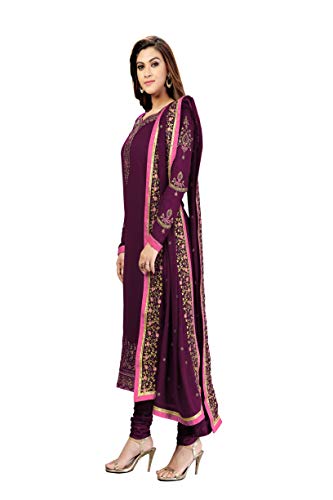 Image of TRENDMALLS Women's Georgette Embroidery Salwar Suit Set Kurta Pant with Dupatta