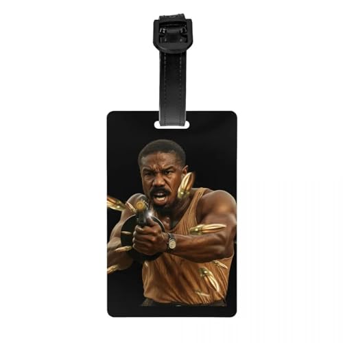 Etiqueta de equipaje con texto en inglés "I Pray But I Aim First" para bolsa de viaje