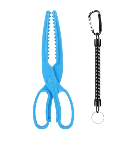 Cracrab Fish Gripper Fishing Pliers Gripper 10Inch Fish Grabber Tool Saltwater Fish Holder Clamp Fish Lip Gripper With Lanyard cover