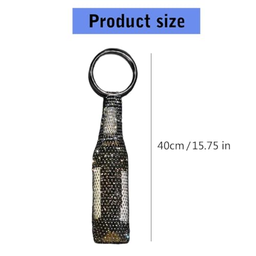 Pochette en maille avec strass pour bouteille transport élégant - 3