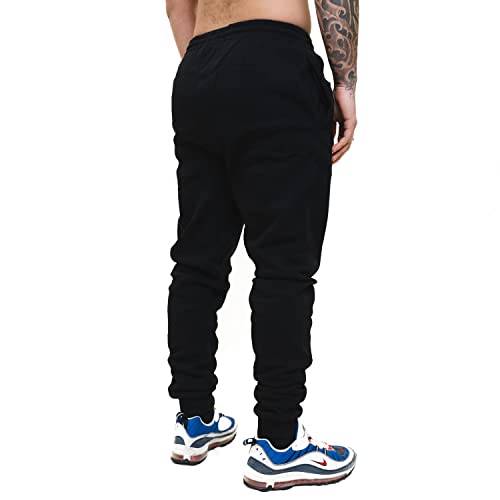 Q-Active Men's Fleece Tapered Jogger - Comfortable And Stylish Sweatpants For Everyday Wear With 3 Pocket(1 Side Zipper) Black #TOP1