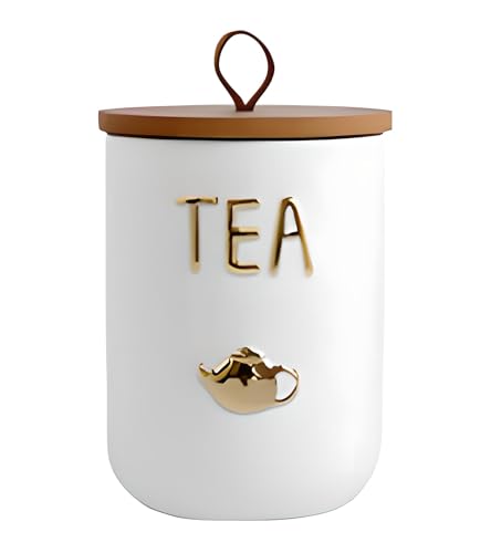Jessie 27oz Ceramic Coffee Canister with Bamboo Lid
