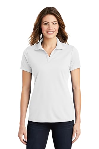 SPORT-TEK Ladies PosiCharge RacerMesh Polo. LST640 White