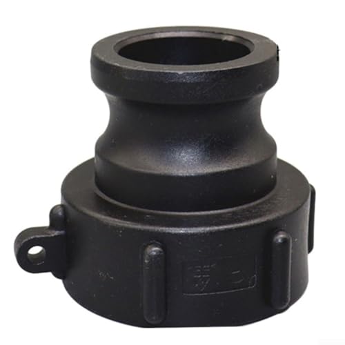 Adaptador de rosca macho Ibc S60x6 a 3/4 .2 pulgadas, manguera de lluvia para válvula de tanque de agua, conexión rápida para riego de jardín, acoplador de fontanería de polipropileno negro para (1.5