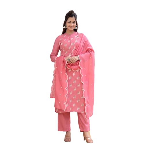 SHIENZY Women's Silk Blend Kurta Pant with Dupatta...