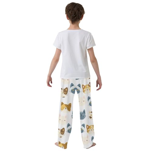 Boys' Pants Cute Colorful Cats Kitten Long Bottoms Jogger Pants Elastic Waist Trousers with Pockets S-XL3