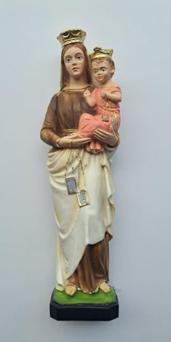 resina Generico Statua della Madonna del Carmine cm 30 (11,81 inches) in resina decorata a mano di produzione artigianale italiana per interni ed esterni