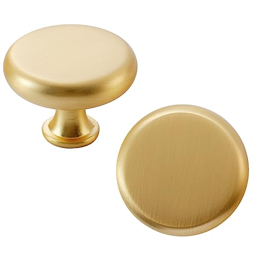 AOBITE Paquete de 6 tiradores dorados para gabinetes de cocina con cajones de alacena, herrajes vintage, manijas para cajones de cocina, cajones de cocina (6, oro cepillado)