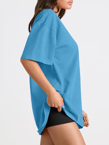 Image of Trendy Queen Womens Oversized T-Shirts Short Sleeves Workout Tops | Casual Summer Gym Tees Plus Size Fashion Clothes 2026