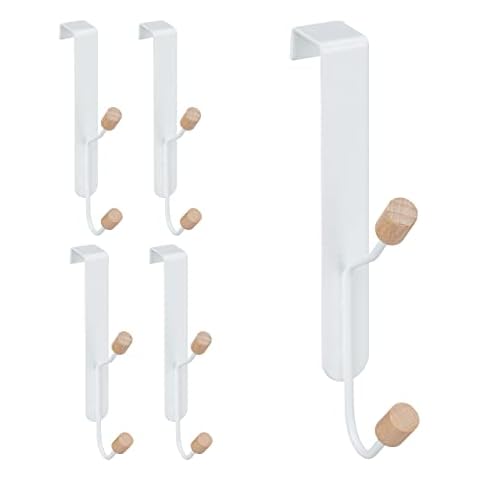Relaxdays Dekohaken24 - Juego de 5 ganchos para puerta Cover