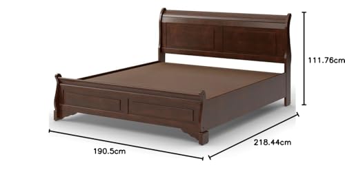 Image of Royaloak Texas American Wooden King Size Bed Without Storage | Solid Wood | Strong Bed Base | Durable and Long Lasting | Rubber Wood | Modern Design | Wooden Bed King Size | Bed King Size | King Bed