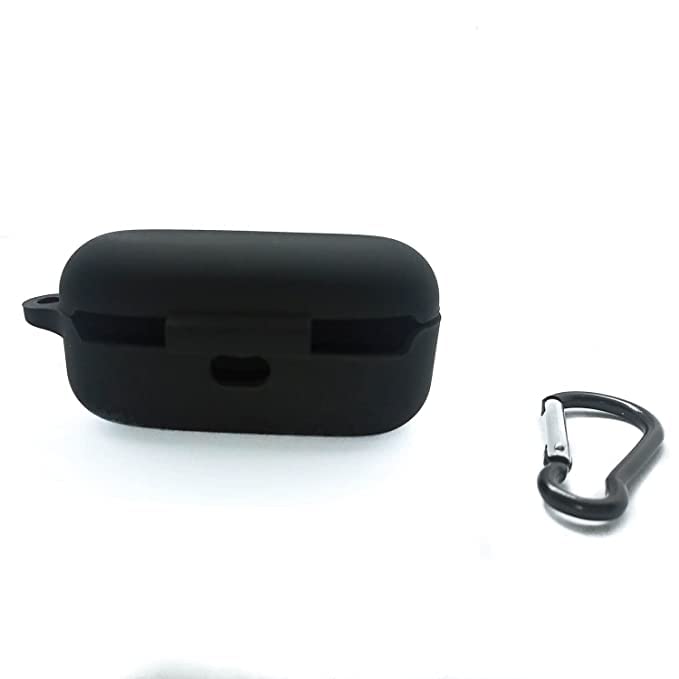 KOLD FIRE Pouch for bAot Airdopes 121 V2 / 121 with Protective Soft Silicone Case Cover with Hook (Cover Only) (Black)