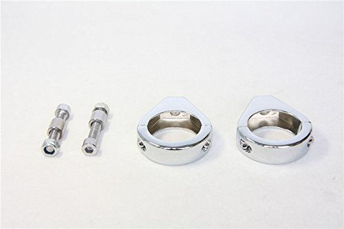 MT299-001-CD Chrome Turn Signal Clamps Compatible with Harley Softail Mount Bracket 41mm Fork