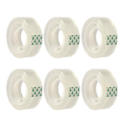 Liaogo 6 Rolls Transparent Tape Refills Rolls, Clear Tape, 3/4 x 1000 in, 1 in Core Gift Wrapping Tape for Office, Home, School