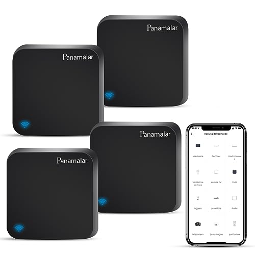 Panamalar Control Remoto Inteligente IR 4 Packs, Automatización Inteligente del Hogar, Hub de Inalámbrico WiFi Universal Infrarrojos, Soporte Alexa y Google Home para Apple Android Smartphones