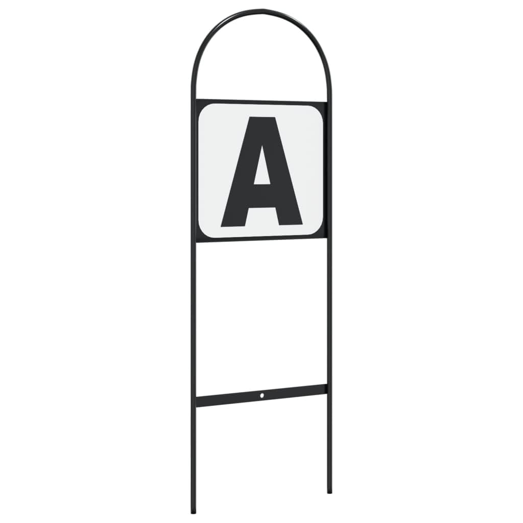 Lot de 8 marqueurs de dressage en acier avec lettres A B C E F H K M Résistant aux intempéries et robuste 22,5 x 69,5 cm Idéal pour terrain d'équitation, tournoi et équipement d'extérieur