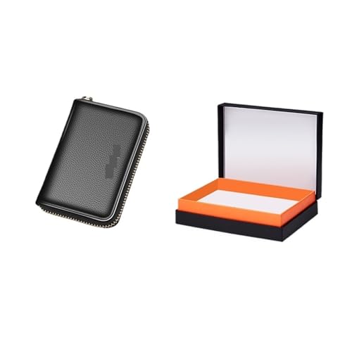 Monedero pequeño para hombre en cuero genuino con tarjetero fino y caja elegante