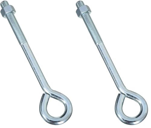 Image of National Hardware N347-682 2160BC Eye Bolt in Zinc Plated,5 /8 inch x 10 inch (Pack of 2)