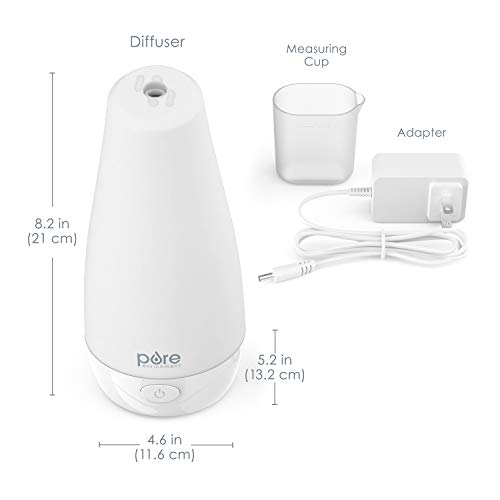 Pure Enrichment® Purespa™ Essential Oil Diffuser - Compact Ultrasonic Aromatherapy Diffuser, Natural Air Deodorizer, 100Ml Water Tank, And Optional Mood Light - Lasts Up To 7 Hours With Auto Shut-Off #TOP6