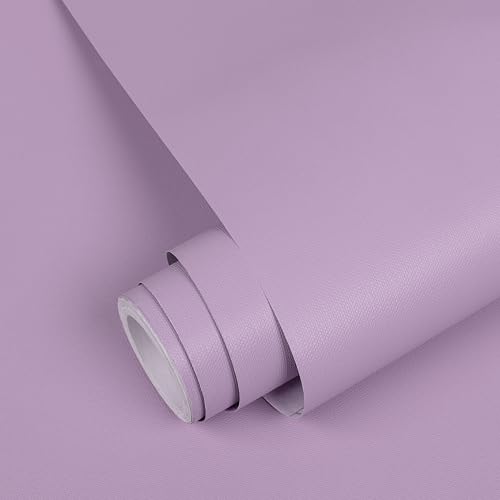 Abyssaly Purple Wallpaper Solid Color Peel and Stick Wallpaper Purple Contact Paper Self-Adhesive Removable Wall Paper for Wall Furniture Cabinet Covering Vinyl Rolls 15.7 in ×196 in