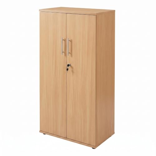 EFWOOD Double Door Lockable Filing Cabinet Tall Storage Cupboard with Shelves for Home Office Study & Living Room Organization
