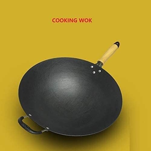 Wok de Hierro Fundido con Mango de Madera 36 cm miniatura 4