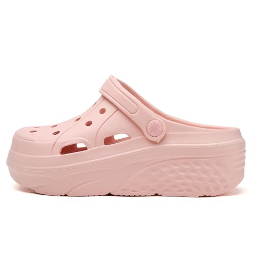 Image of FLIOZY Women's Gardener Platform Clogs Slippers Hight Heels Mules Clog Wedge Sandals Outdoor Beach Shoes