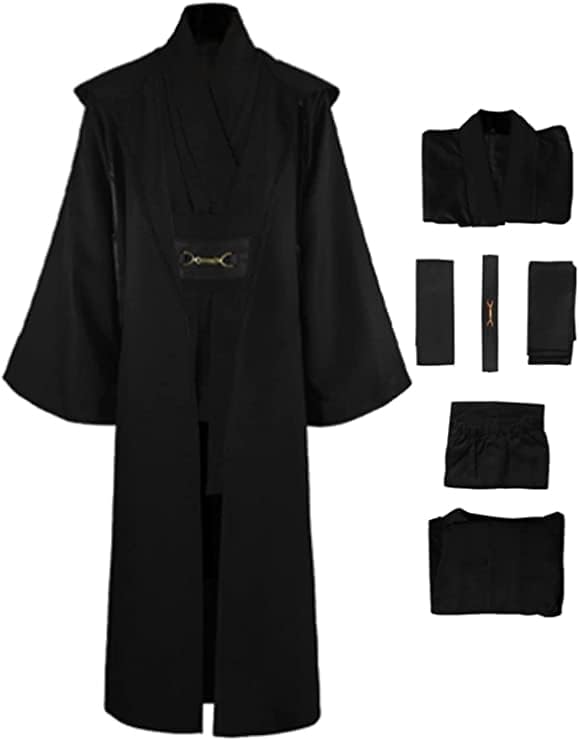 Adult Mens Costume Robe Cosplay Halloween Cloak Tunic Belt Set