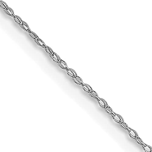 IceCarats 14K Solid White Gold 0.5mm Cable Rope Chain Twisted Link Necklace2