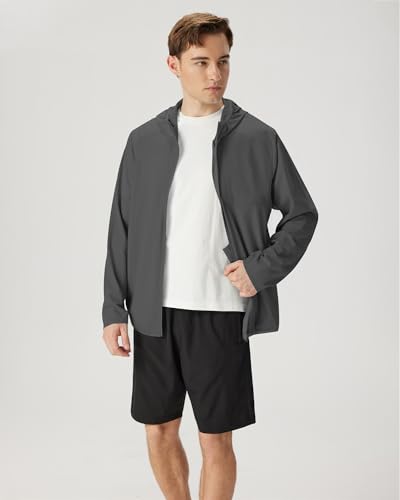 Locachy Men's UPF 50+ Sun Protection Lightweight Outdoor Hoodie Full Zip Long Sleeve Fishing Hiking Performance Shirt3