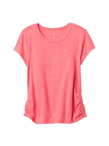 GAP Girls Rouched Logo Tee Sassy Pink L