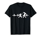 Herzlinie Fechtsport EKG Geschenk für Fechter Fechten T-Shirt