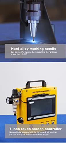 Image of US Stock 100W Portable Pneumatic Engraver Dot Peen Marking Machine 120X50mm(4.7X2inch) Engraving Area