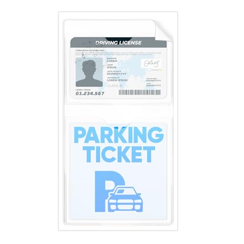 WDFCN Parking Permit Holder 2 Pocket 6.89x3.74 Inch Car Permit Holder Tax Disc Holder Clear Nct Disc Holder Car Insurance Documents Holder for Car Windscreen