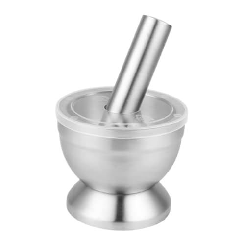 BJfhRH Juego De Mortero Manual Triturador De Ajo Acero Inoxidable, Tarro, Molinillo, Juego Mortero For El Hogar Cocina Casera Restaurante(9.9x8.3cm)