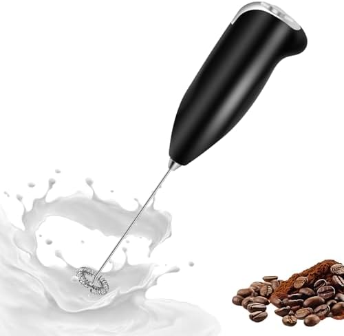 Powerful Milk Frother Handheld Battery Operated, Electric Whisk F...