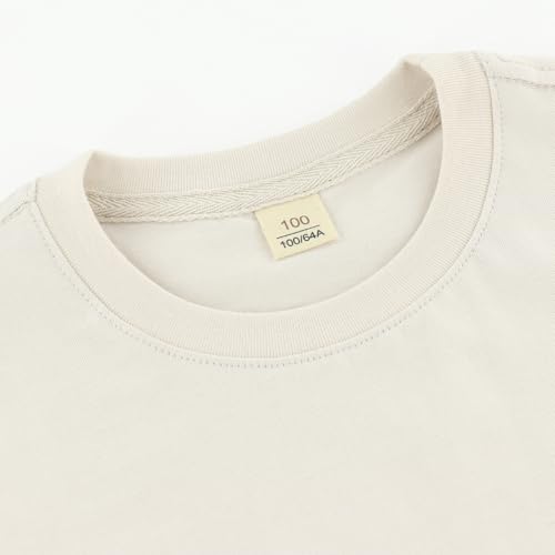 Image of Toddler Kids Short Sleeve Crew Neck T-Shirt Pullover, Loose Fit Casual Basic Tees for Boys Girls 2-8 Years