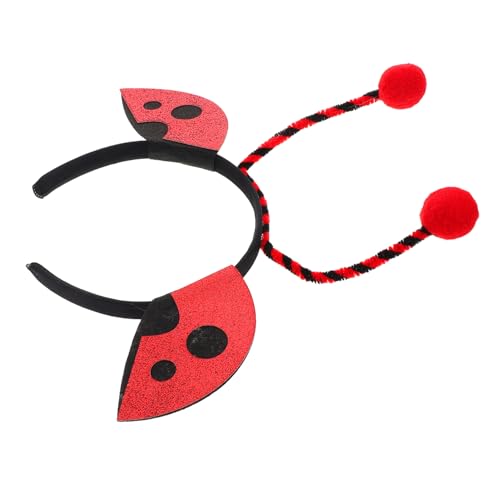BRIGHTFUFU Diadema Ladybug con Lentejuelas y Fieltro Accesorio de Pelo de Fiesta para Adultos Diseño de Mariquita Divertida para Cosplay y Sesiones Fotográficas